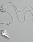 SILVER HOLLOW HEART NECKLACE*