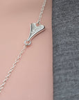 SILVER HOLLOW HEART NECKLACE*