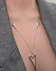 SILVER HOLLOW HEART NECKLACE*