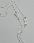 SILVER HOLLOW HEART NECKLACE*