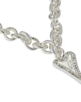 Necklace silver Textured links chain with Heart pendant
