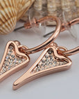 ROSE GOLD HOOPS WITH ROSE GOLD DIAMANTE HEART *