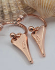 ROSE GOLD HOOPS WITH ROSE GOLD DIAMANTE HEART *