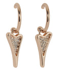 ROSE GOLD HOOPS WITH ROSE GOLD DIAMANTE HEART *