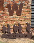 XXL Rusty Metal Lest We Forget Soldier Scene Garden Decoration