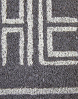 Hello Grey and White Rectangular Coir Doormat | Filta