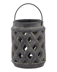 Large Grey Stone Lattice Lantern