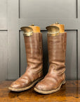 WWII Military Brown Leather Flying Army Boots with Boot Trees Jack Boots