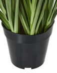 Lifelike purple agapanthus faux plant in pot with green foliage, perfect for home or office decor.by Sostter at brixbailey.com