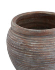 Elegant Siena Brown Rimmed Plant Pot | Stylish Home Decor