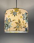 Ornella blue flowers cotton drum lampshade/ ceiling shade, with a white lining