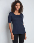 Half Sleeve Cotton Modal Scoop Neck T-Shirt