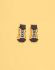 Premium non-slip dog socks, paw protectors for clean dry paws, pack of 3 with pumpkin sneakers heart designs, best-selling pet accessories by Body and I at brixbailey.com