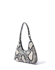 Luxury Alexia small hobo bag, premium smooth leather with snake print, elegant silver hardware, best-selling stylish handbag by Bob Oré at brixbailey.com