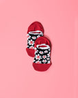Floral spring socks for women, 4 pairs with flower and petal designs, premium cotton blend, soft and stylish, best-selling by Body and I at brixbailey.com