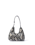 Premium small hobo bag, Alexia smooth leather snake print handbag with silver hardware, elegant and sophisticated designer purse by Bob Oré at brixbailey.com