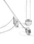 Bowen Box Mini Geometric Silver Necklace Pendant