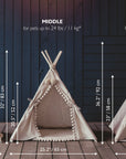 MINICAMP Turquoise Linen Dog & Cat Teepee with Pillow - Cozy Pet Bed for Small to Medium Pets by Minicamp at brixbailey.com