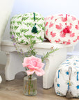 Crocodile wash bag block print cotton with waterproof lining
