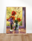 "Morning Light Poppies" Still Life Floral | 18x24 inch Wooden Framed Art Print | Original Artwork by American Artist Barbara Cleary
