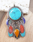 Silver Plated Tibetan Hamsa pendants.
