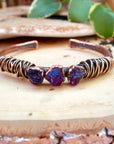 Raw Amethyst Cuff - Electroformed Jewelry | Handmade by Blackbird & Sage