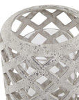 Grey Stone Ceramic Hurricane Lantern Medium