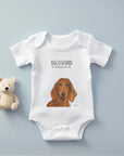 Mischievous Hot Dog Baby Bodysuit – Too Cute to Handle! Red Dachshund