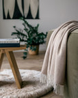 Natural Alpaca Wool Throw Classic Fishbone