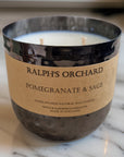 Premium 2-wick dimpled black candle, hand-poured in England, luxury eco-friendly soy wax, elegant home decor, best-selling classic scent by Ralph's Orchard at brixbailey.com