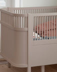 Luxury Jetty Beige baby and junior cot bed by Sebra, premium birch wood, adjustable height, non-toxic paint, ages 0-8 by Ella James at brixbailey.com