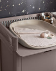 Jetty Beige Beech Wood Changing Unit, stylish luxury baby changing table with removable top, premium handcrafted non-toxic nursery furniture by Ella James at brixbailey.com