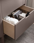 Jetty Beige Beech Wood Changing Unit, stylish luxury nursery furniture, convertible baby changing table to chest of drawers, non-toxic paint by Ella James at brixbailey.com