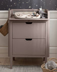 Jetty Beige Beech Wood Changing Unit, stylish baby dresser with removable changing top, premium non-toxic finish by Ella James at brixbailey.com