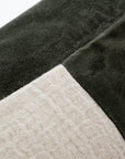 Amber linen and velvet cushion cover, handmade green striped, premium cotton velvet and linen, luxury sofa decor, 60x40 cm by Ella James at brixbailey.com