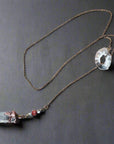 Raw Quartz Lariat in Copper & Brass - Boho | Handmade by Blackbird & Sage