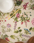 Round Floral Tablecloth Botanico Print