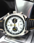 Black Ribbed Leather Race Watch Strap