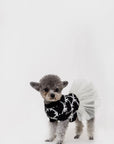 Jacquard Bowknot Jumper with Skirt