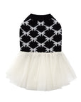 Jacquard Bowknot Jumper with Skirt