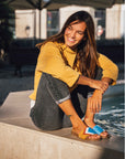 Premium vegan sandals SKY in azure blue, white, terracotta, mustard, PETA certified, non-slip sole, fair trade, eco-friendly by Fünve at brixbailey.com