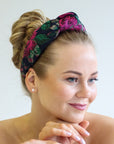 Flora Green Silk Knot Headband