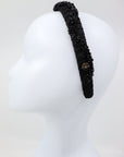Luxury Mulberry Silk Headband with Hand-Beaded Details by Eva Oherjus at www.brixbailey.com