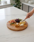 Handmade Round Olive Wood Cutting Board | Thick Circle Cheese & Serving Board | Stunning Natural Grain | 15–40 cm