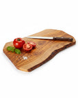 Handmade Olive Wood Live Edge Cutting Board — Rustic Charcuterie & Serving Board | Natural Bark Edge