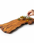 Handmade Olive Wood Large Live Edge Serving Board | Freeform Sushi Charcuterie & Sharing Platter Board | Unique Natural Grain | 40–70 cm