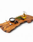 Handmade Olive Wood Large Live Edge Serving Board | Freeform Sushi Charcuterie & Sharing Platter Board | Unique Natural Grain | 40–70 cm