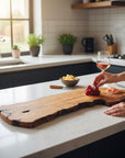 Handmade Olive Wood Large Live Edge Serving Board | Freeform Sushi Charcuterie & Sharing Platter Board | Unique Natural Grain | 40–70 cm