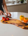 Handmade Olive Wood Large Live Edge Serving Board | Freeform Sushi Charcuterie & Sharing Platter Board | Unique Natural Grain | 40–70 cm