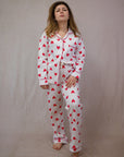 Women's Long Sleeve Pima Cotton Pyjama Set – Hearts Print
